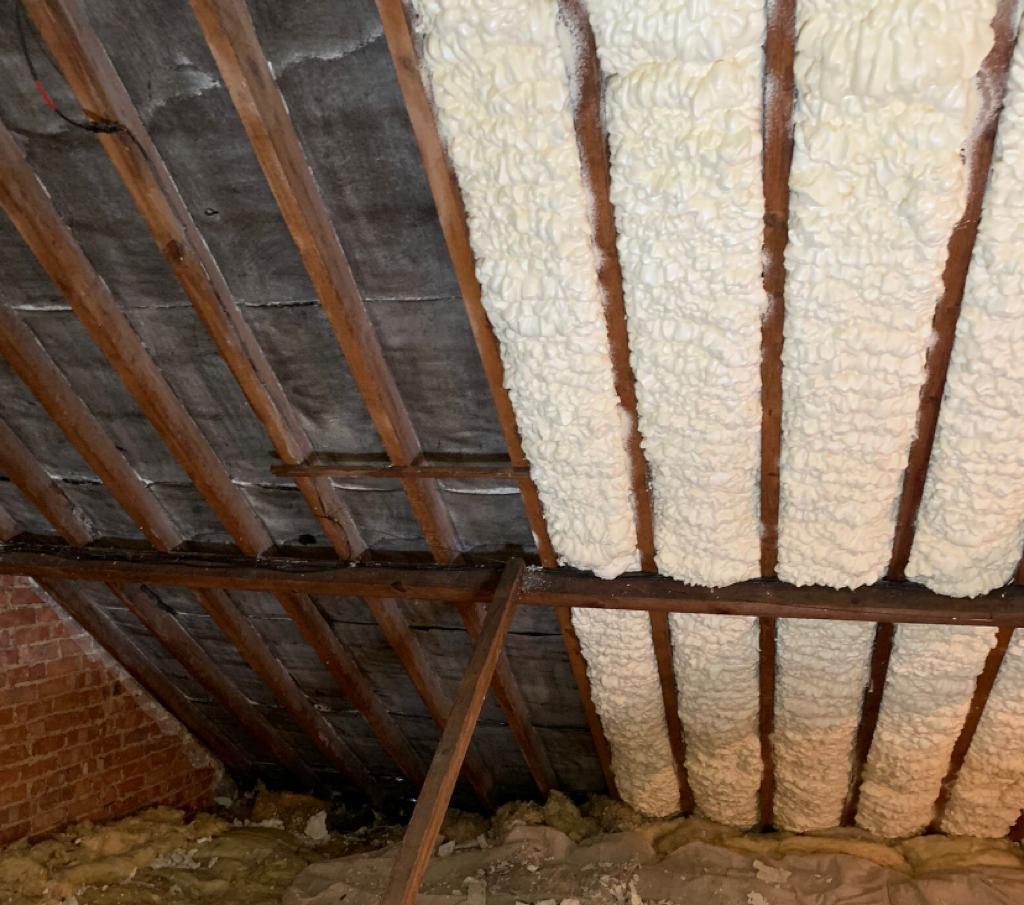 before after open cell spray foam removal